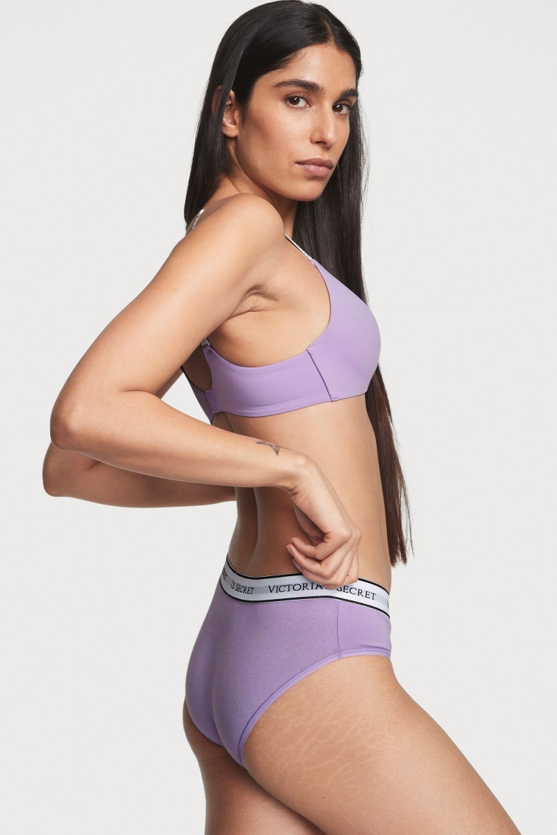 Victoria's Secret Stretch Bavlnene Logo Nohavičky Nachový | SK-3907HEQ