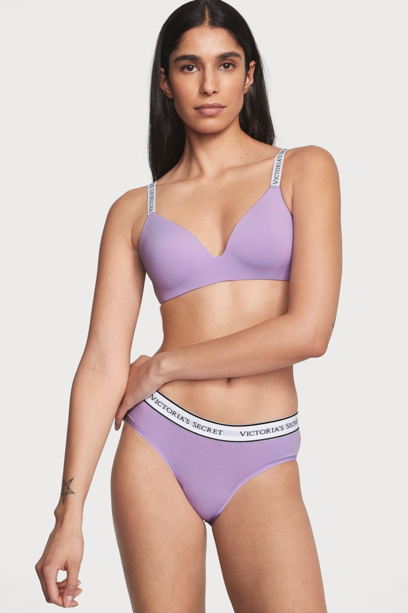 Victoria\'s Secret Stretch Bavlnene Logo Nohavičky Nachový | SK-3907HEQ