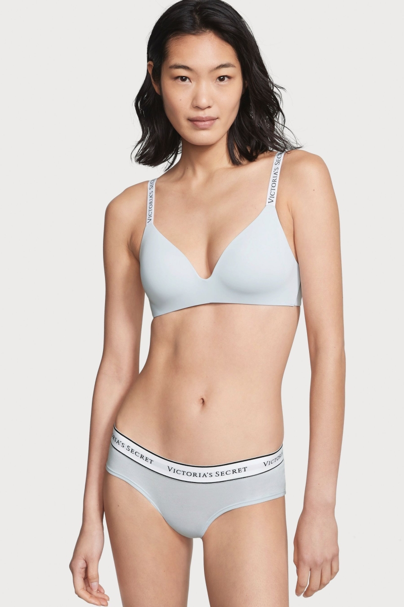 Victoria\'s Secret Stretch Bavlnene Logo Nohavičky Modre | SK-4529TCW