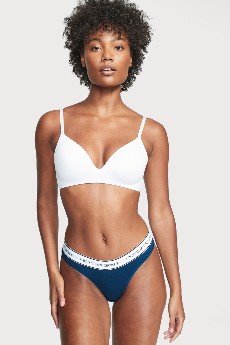 Victoria\'s Secret Stretch Bavlnene Logo Nohavičky Modre | SK-5081VCG