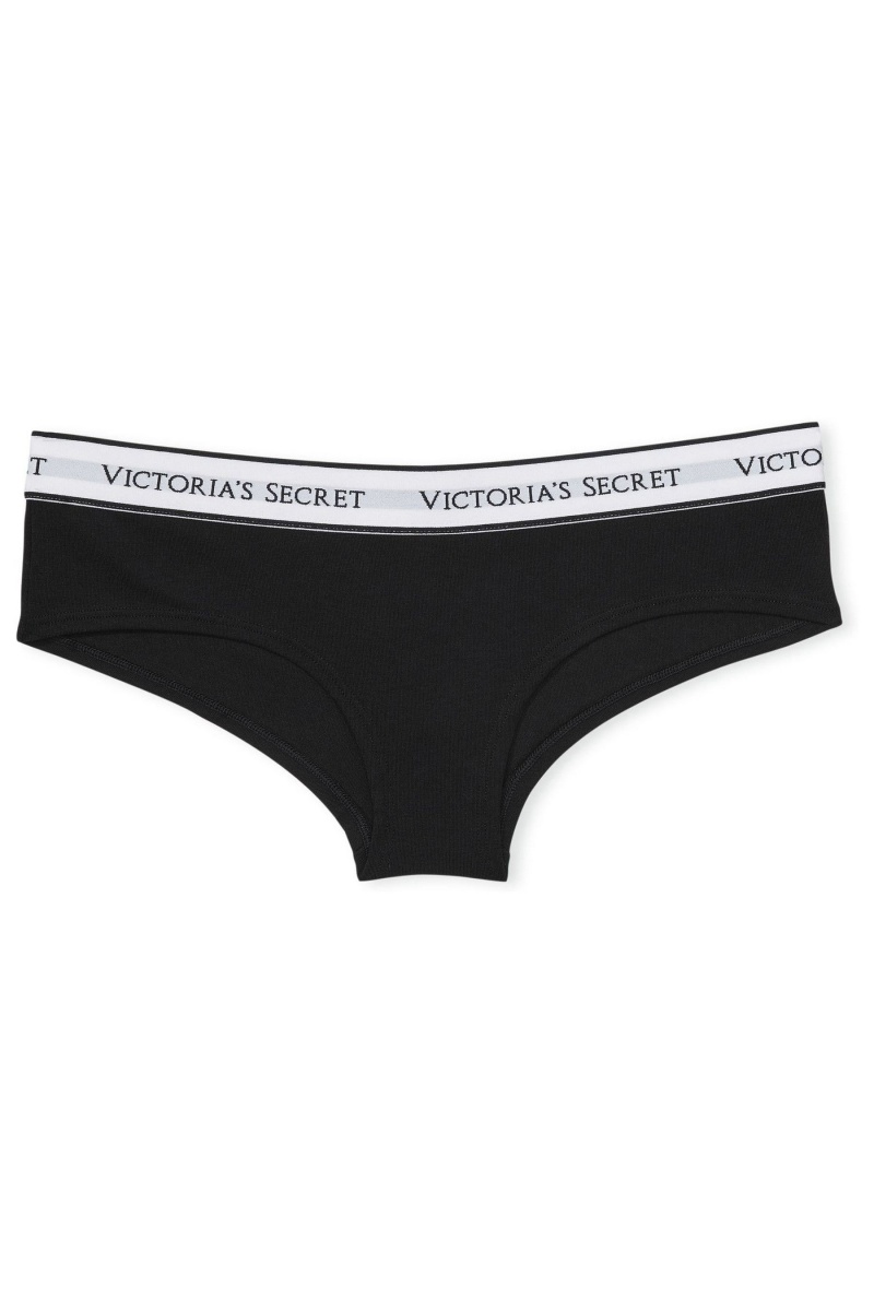 Victoria's Secret Stretch Bavlnene Logo Knickers Čierne | SK-7860EZQ