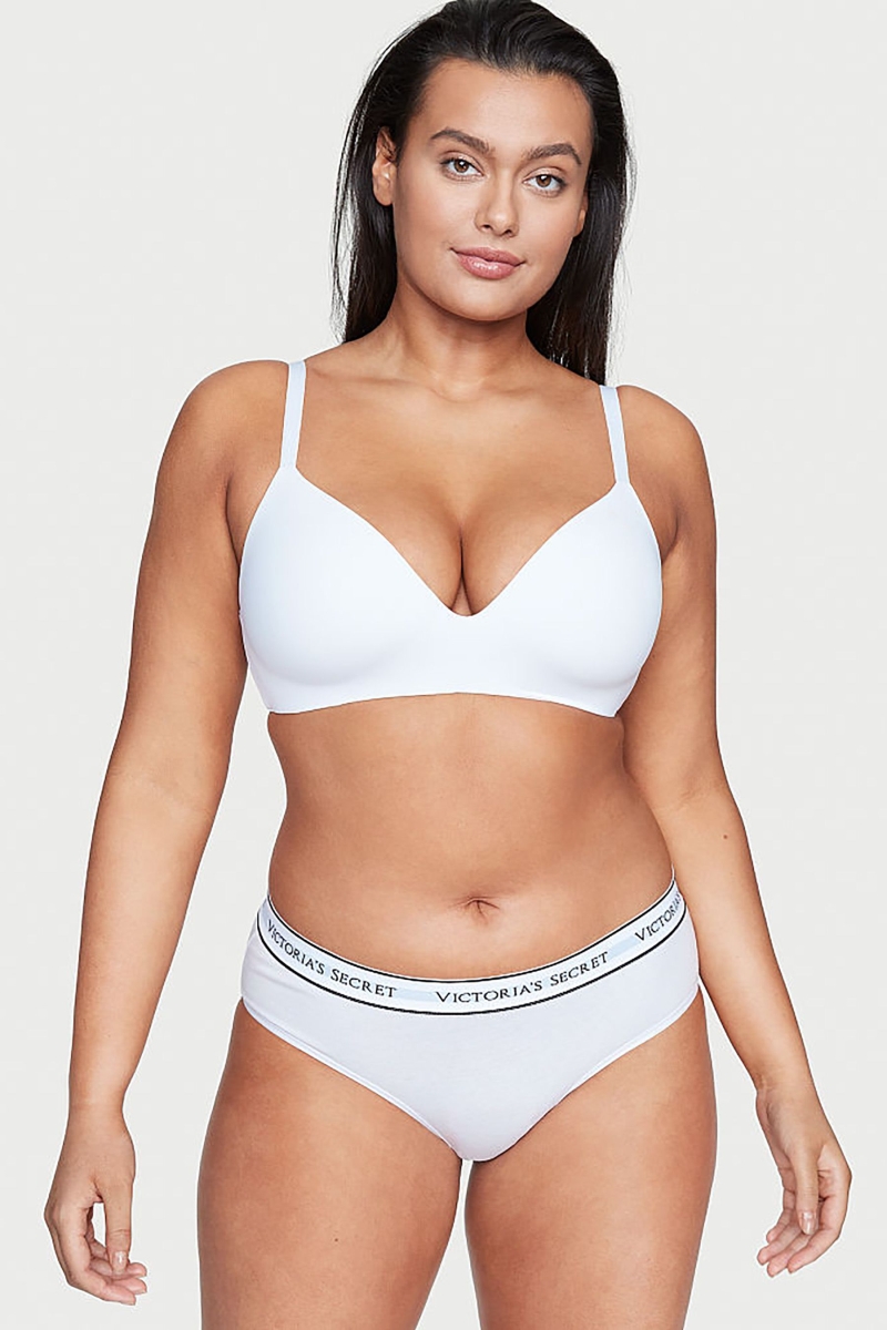 Victoria\'s Secret Stretch Bavlnene Logo Nohavičky Biele | SK-8201LCW