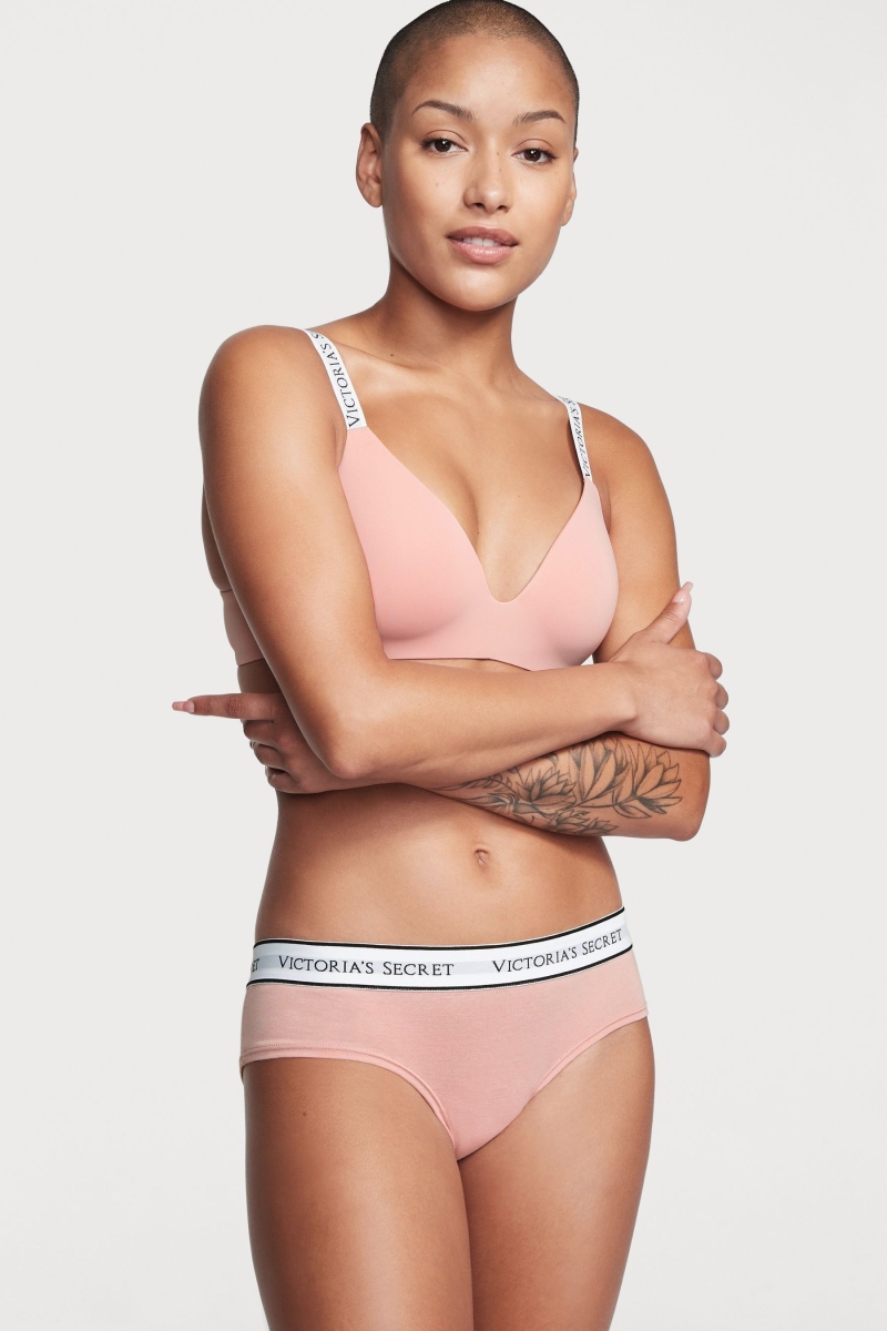 Victoria's Secret Stretch Bavlnene Logo Nohavičky Ruzove Ruzove | SK-8316BYT