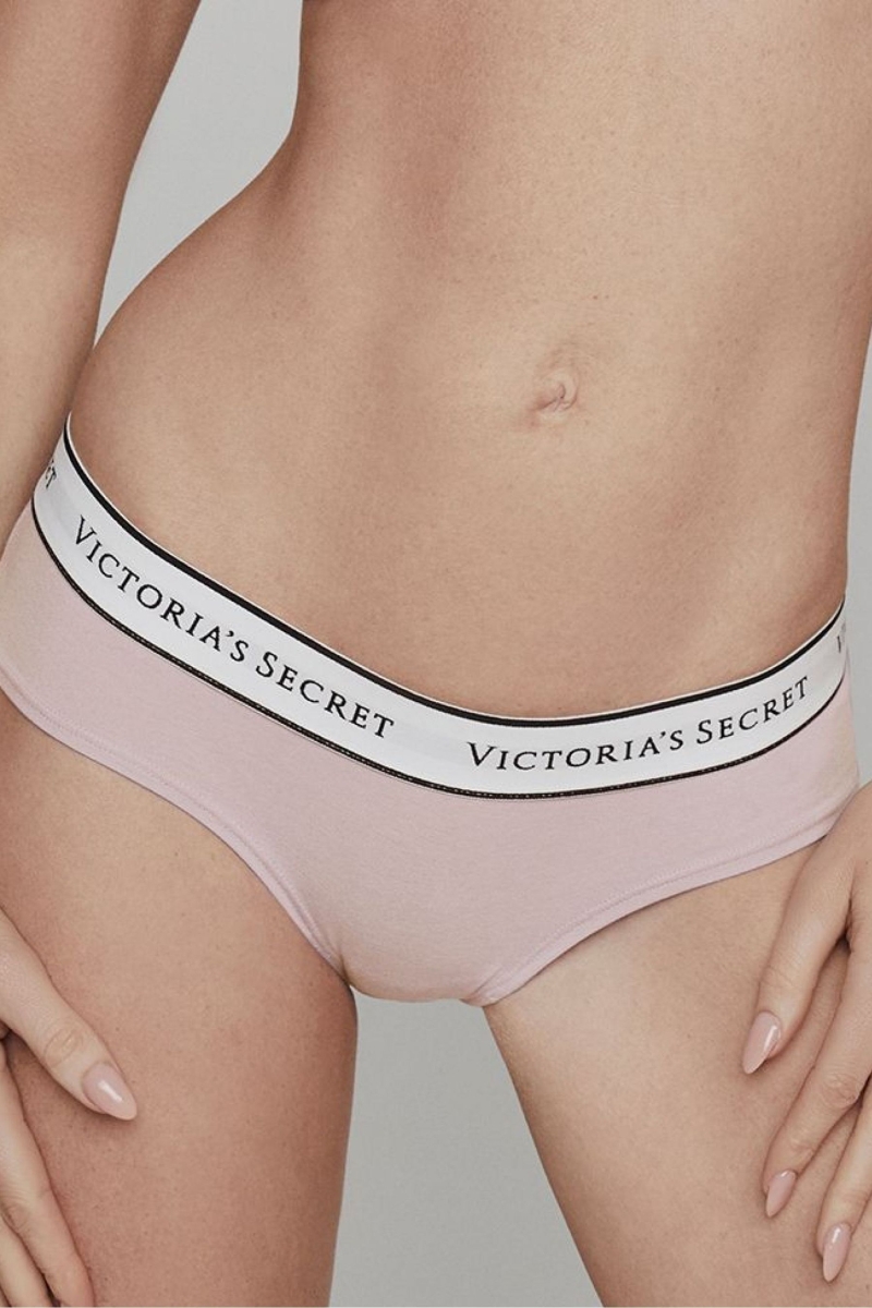 Victoria\'s Secret Stretch Bavlnene Logo Nohavičky Ruzove Ruzove | SK-8316BYT