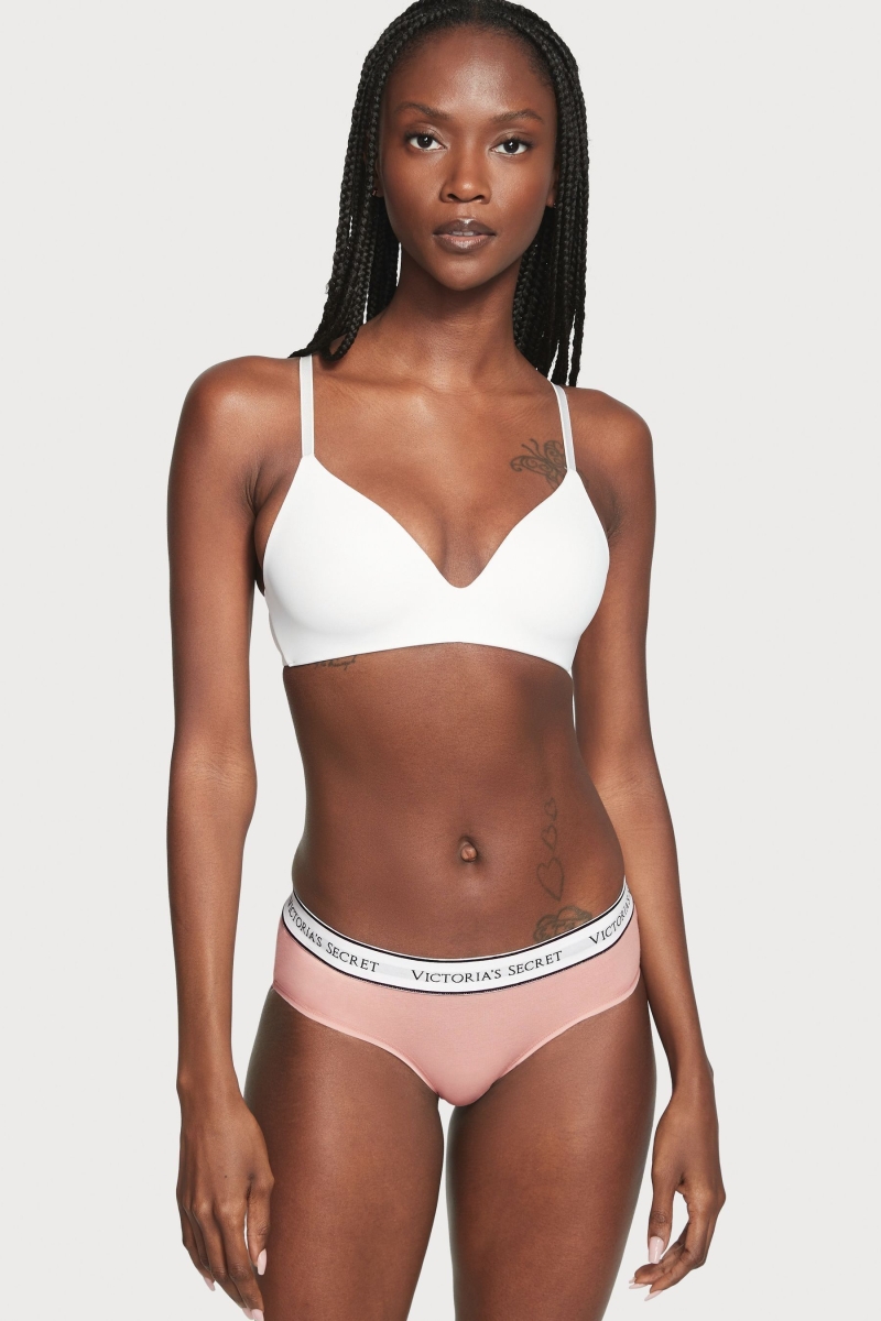 Victoria\'s Secret Stretch Bavlnene Logo Nohavičky Ruzove Ruzove | SK-8391GMC