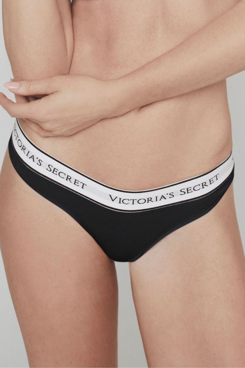 Victoria\'s Secret Stretch Bavlnene Logo Nohavičky Modre | SK-8509GOT