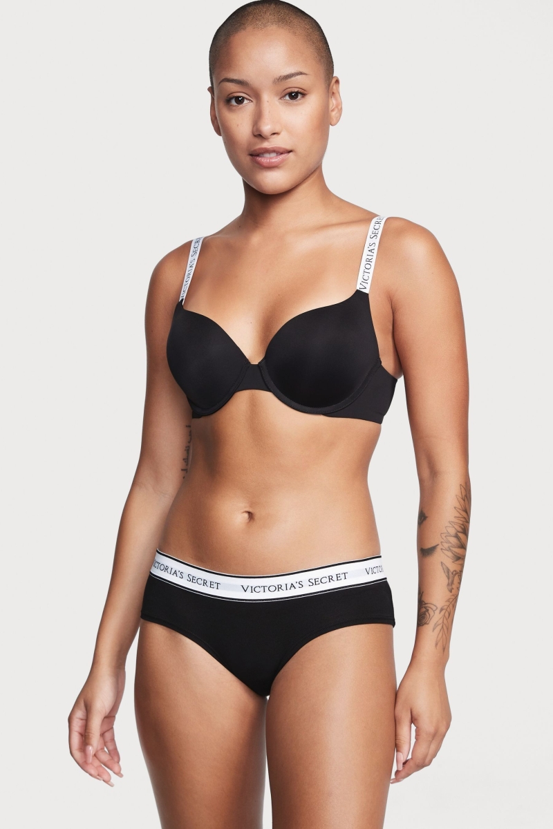 Victoria\'s Secret Stretch Bavlnene Logo Nohavičky Modre | SK-8715HEK