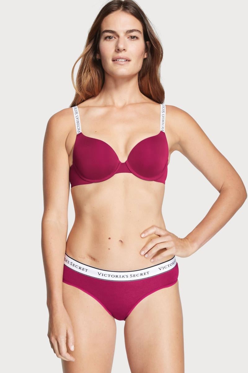 Victoria\'s Secret Stretch Bavlnene Logo Nohavičky Červené | SK-9678GYQ