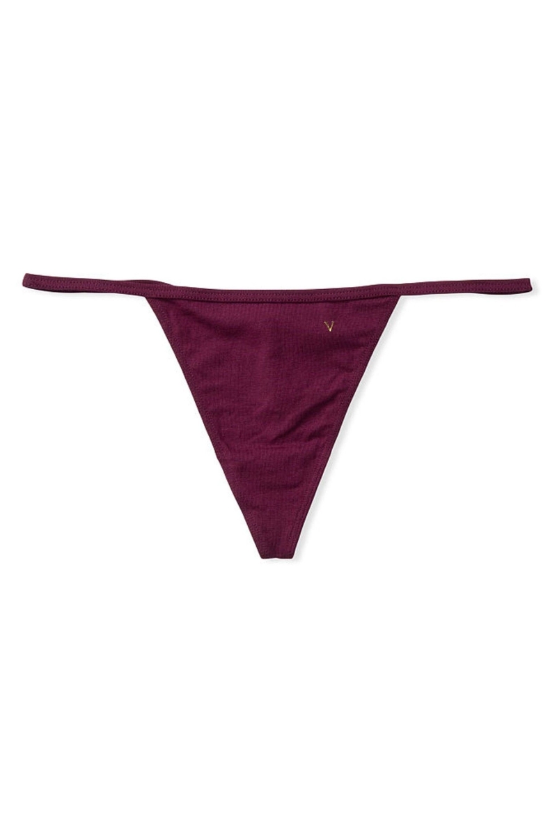 Victoria's Secret Stretch Bavlnene Stretch Bavlnene G String Nohavičky Bordove Nachový | SK-5483BEL