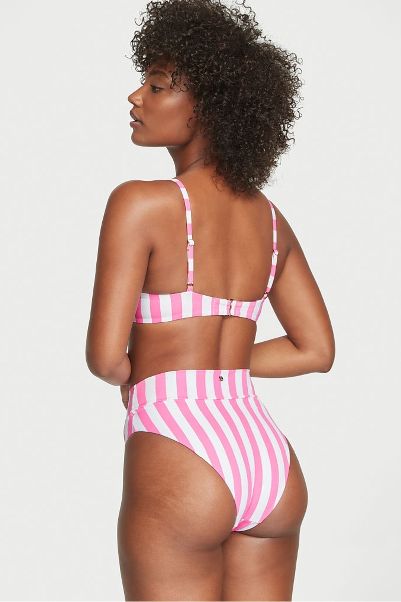 Victoria's Secret Swim Bikiny Bottom Modre Pruhované | SK-8154LJE