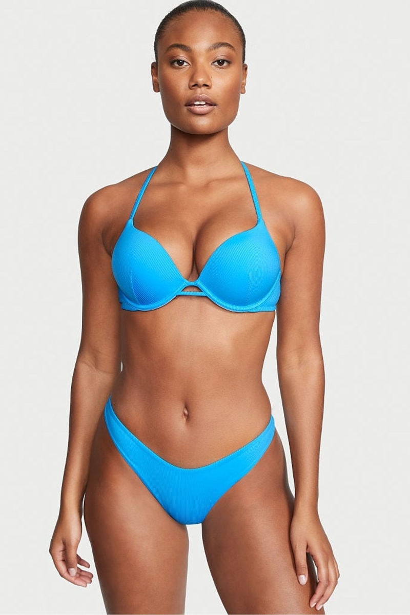 Victoria\'s Secret Swim Bikiny Top Modre | SK-9281EHS