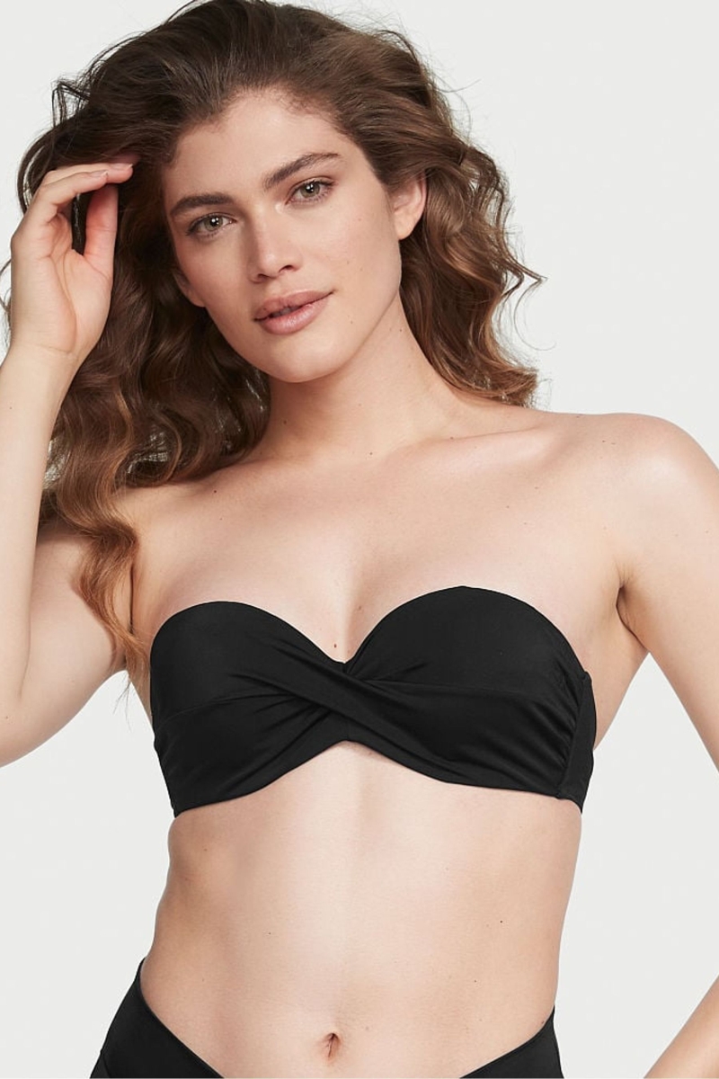 Victoria\'s Secret Swim Bikiny Top Čierne | SK-7860VWL