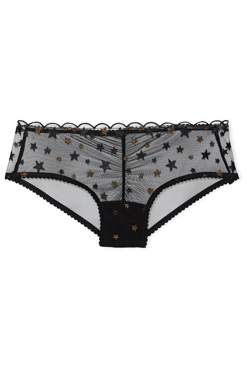 Victoria's Secret The Lacie Cipkovane Cheeky Nohavičky Čierne | SK-0795XJS