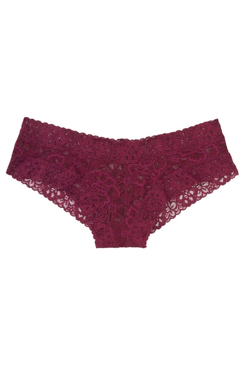 Victoria's Secret The Lacie Cipkovane Cheeky Nohavičky Bordove Nachový | SK-0963SCQ