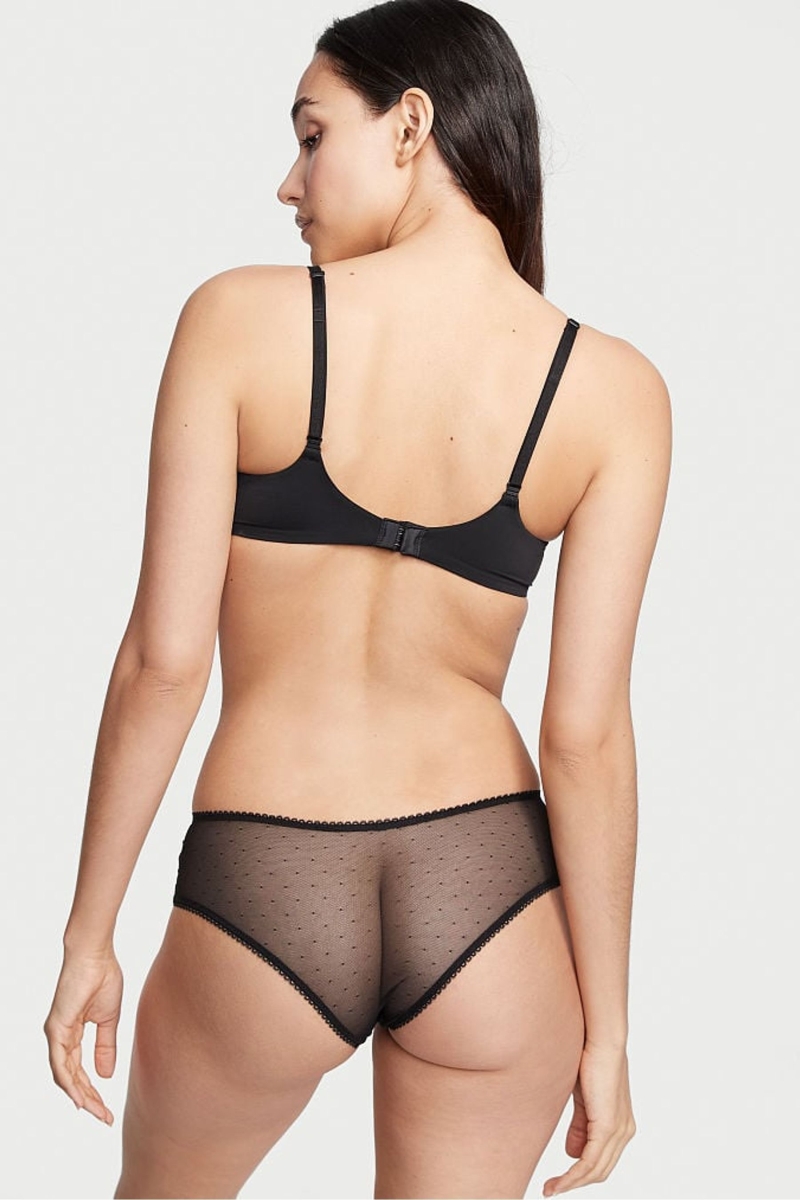 Victoria's Secret The Lacie Cipkovane Cheeky Nohavičky Čierne | SK-2965SDH