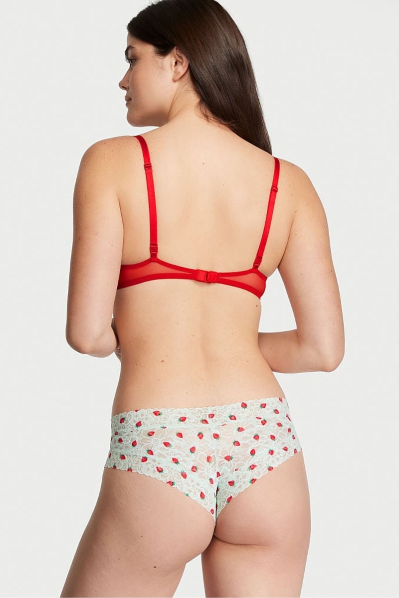 Victoria's Secret The Lacie Cipkovane Cheeky Nohavičky Zelene | SK-6783XQV