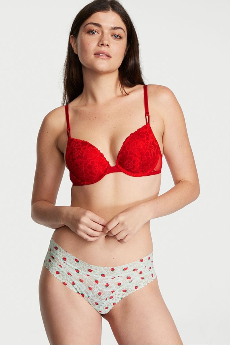 Victoria\'s Secret The Lacie Cipkovane Cheeky Nohavičky Zelene | SK-6783XQV