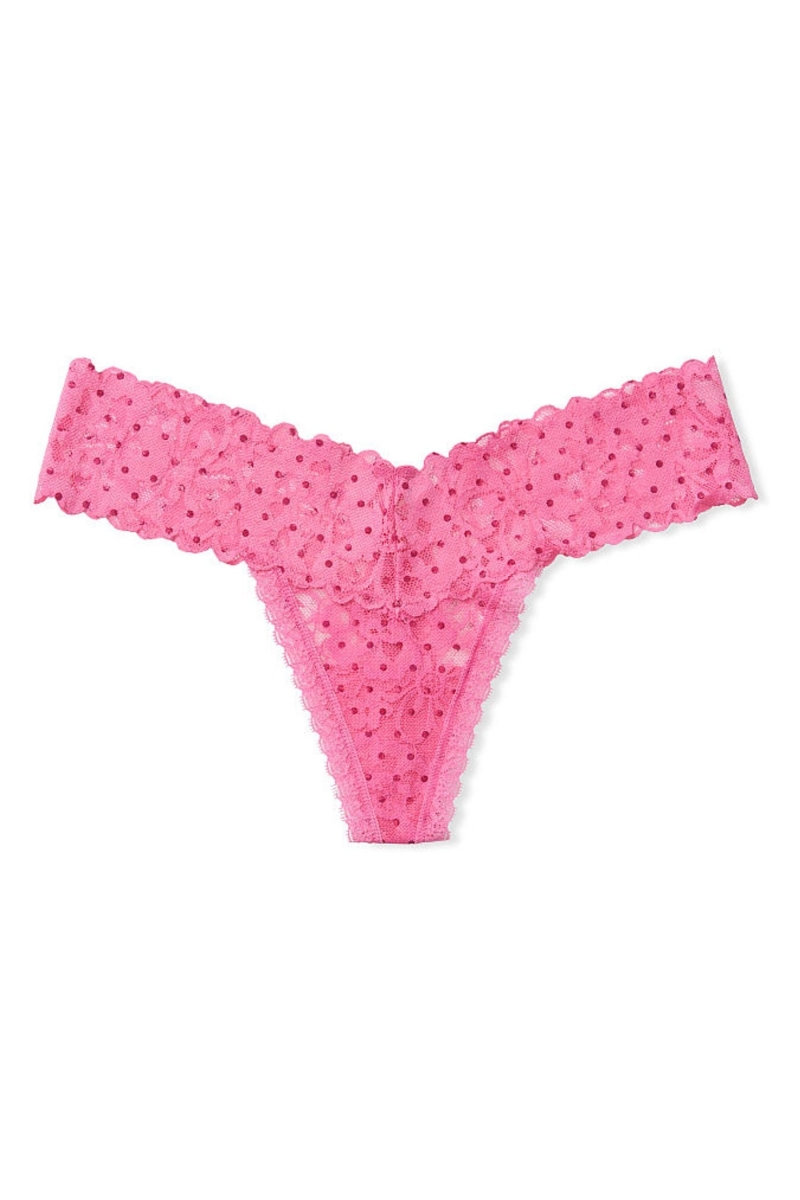 Victoria's Secret The Lacie Cipkovane Tanga Nohavičky Modre | SK-0637LSD