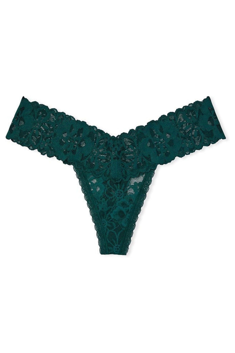 Victoria's Secret The Lacie Cipkovane Tanga Nohavičky Čierne | SK-1608HSN