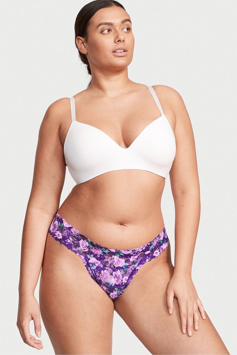 Victoria\'s Secret The Lacie Cipkovane Tanga Nohavičky Nachový | SK-2643WAG