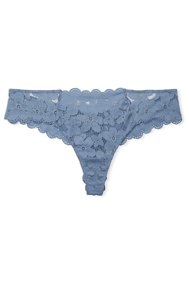 Victoria's Secret The Lacie Cipkovane Tanga Nohavičky Modre | SK-2709BPA