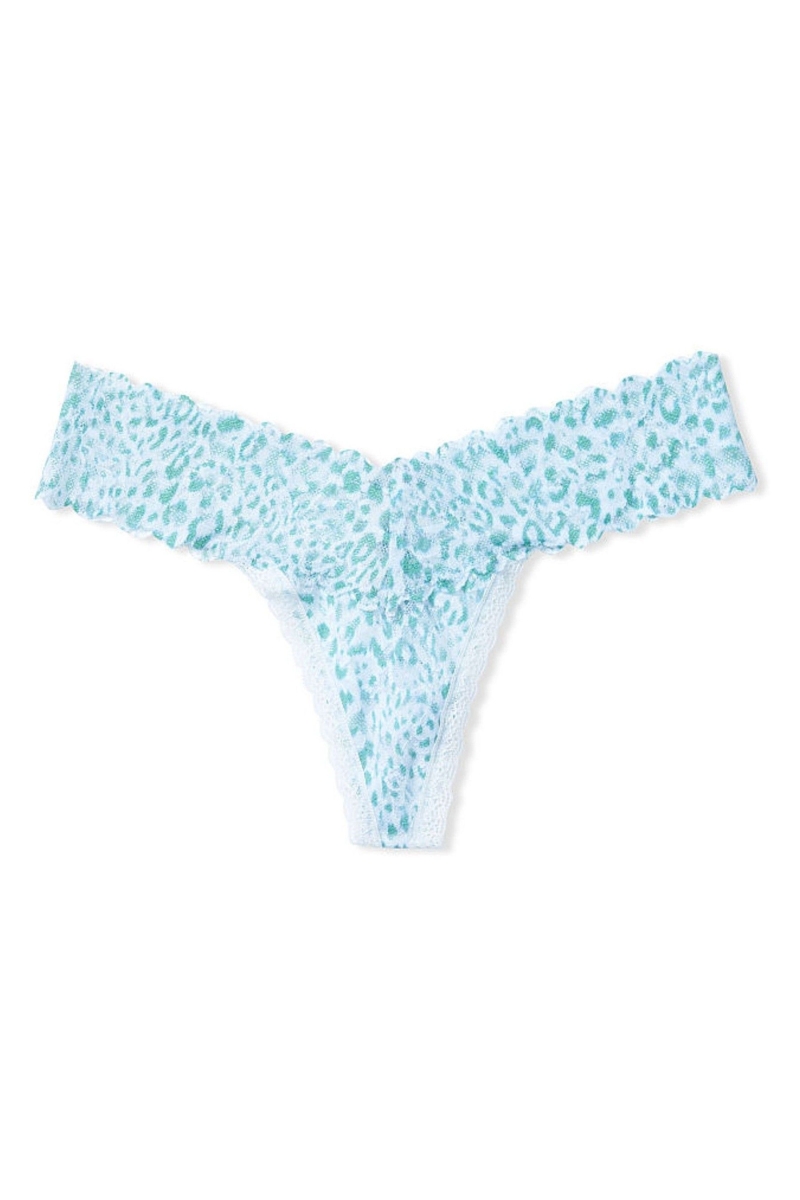 Victoria's Secret The Lacie Cipkovane Tanga Nohavičky Modre | SK-4195AON