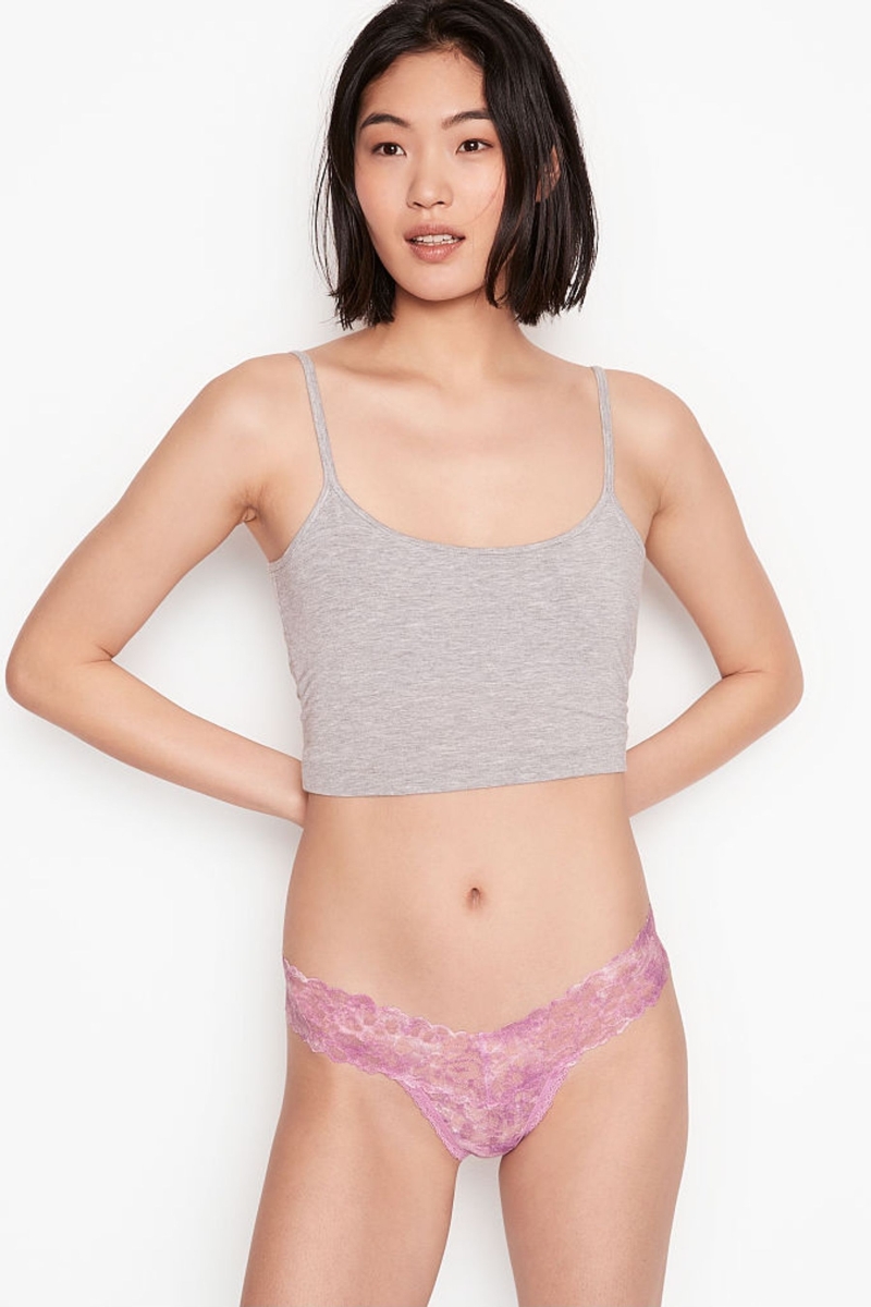 Victoria\'s Secret The Lacie Cipkovane Tanga Nohavičky Modre | SK-7149QDS