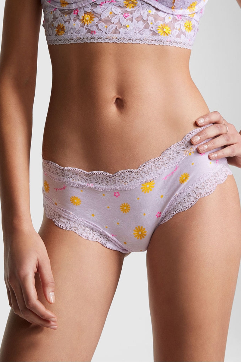 Victoria\'s Secret The Lacie Cipkovane Trim Cheeky Nohavičky Čierne | SK-9024GRM