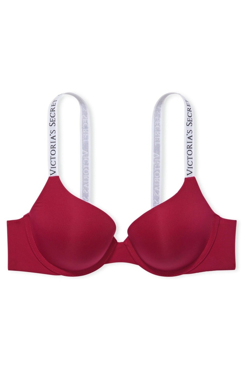 Victoria's Secret The T-Shirt Full Coverage Push Up Logo Bra Červené | SK-2907YNM