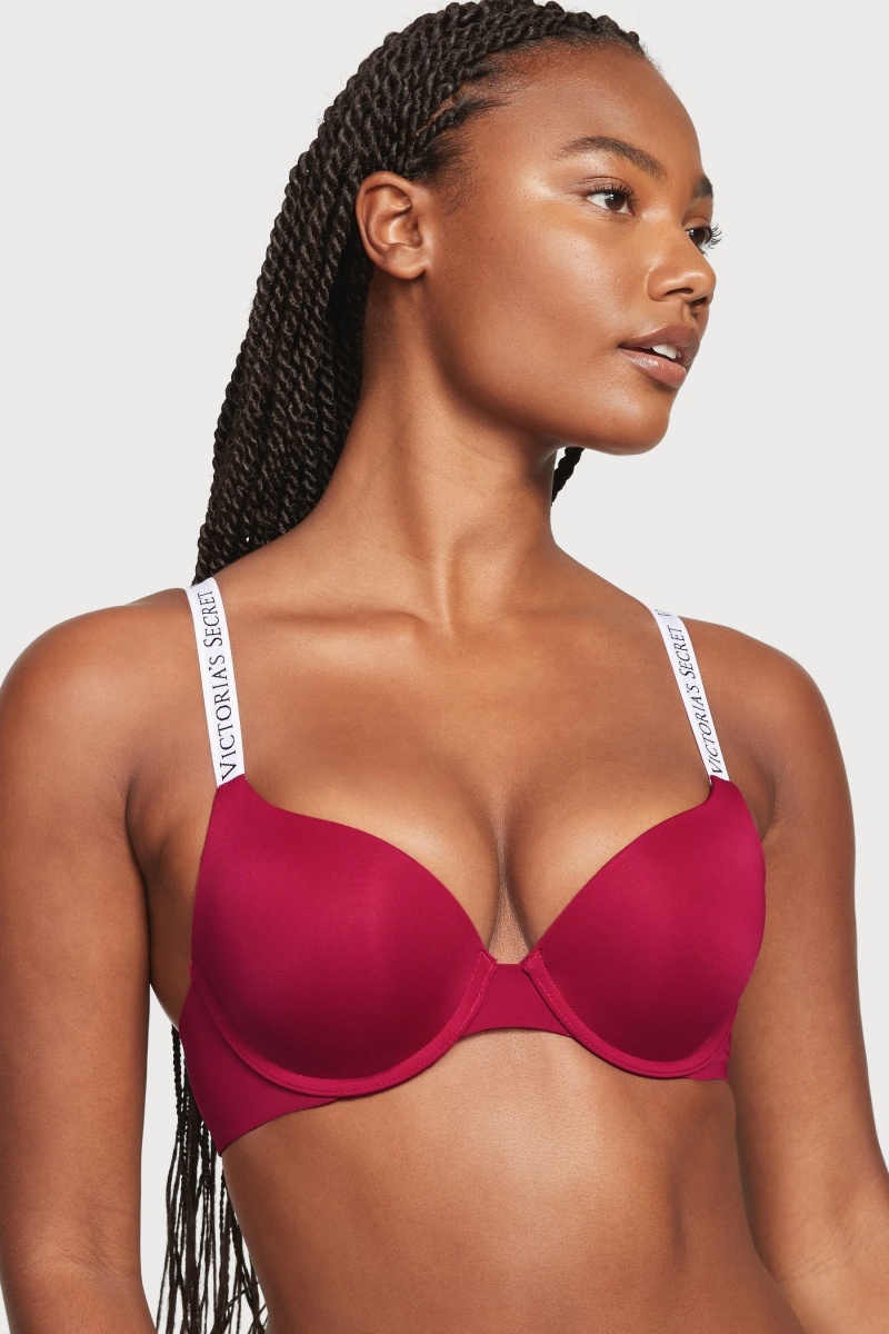 Victoria\'s Secret The T-Shirt Full Coverage Push Up Logo Bra Červené | SK-2907YNM