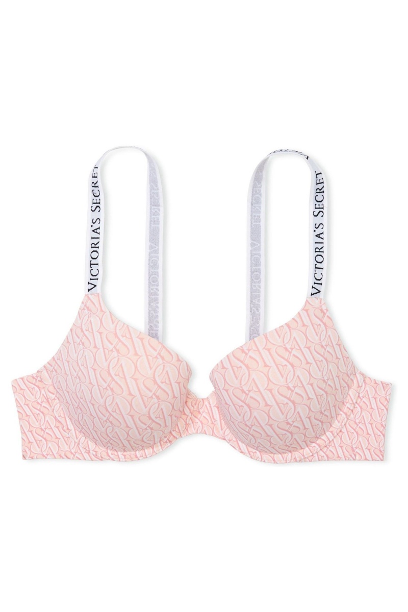 Victoria's Secret The T-Shirt Full Coverage Push Up Logo Bra Ruzove | SK-4350YLB