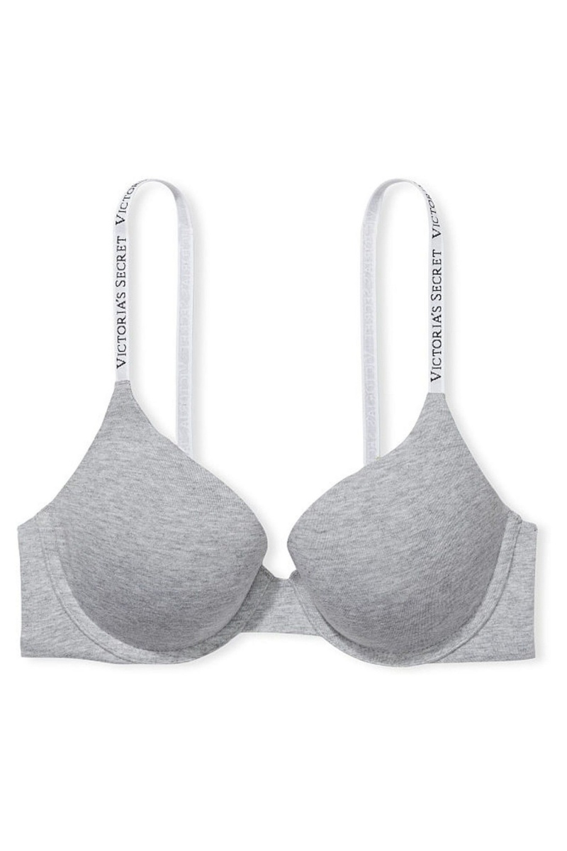 Victoria's Secret The T-Shirt Full Coverage Push Up Logo Bra Siva | SK-8390GBX