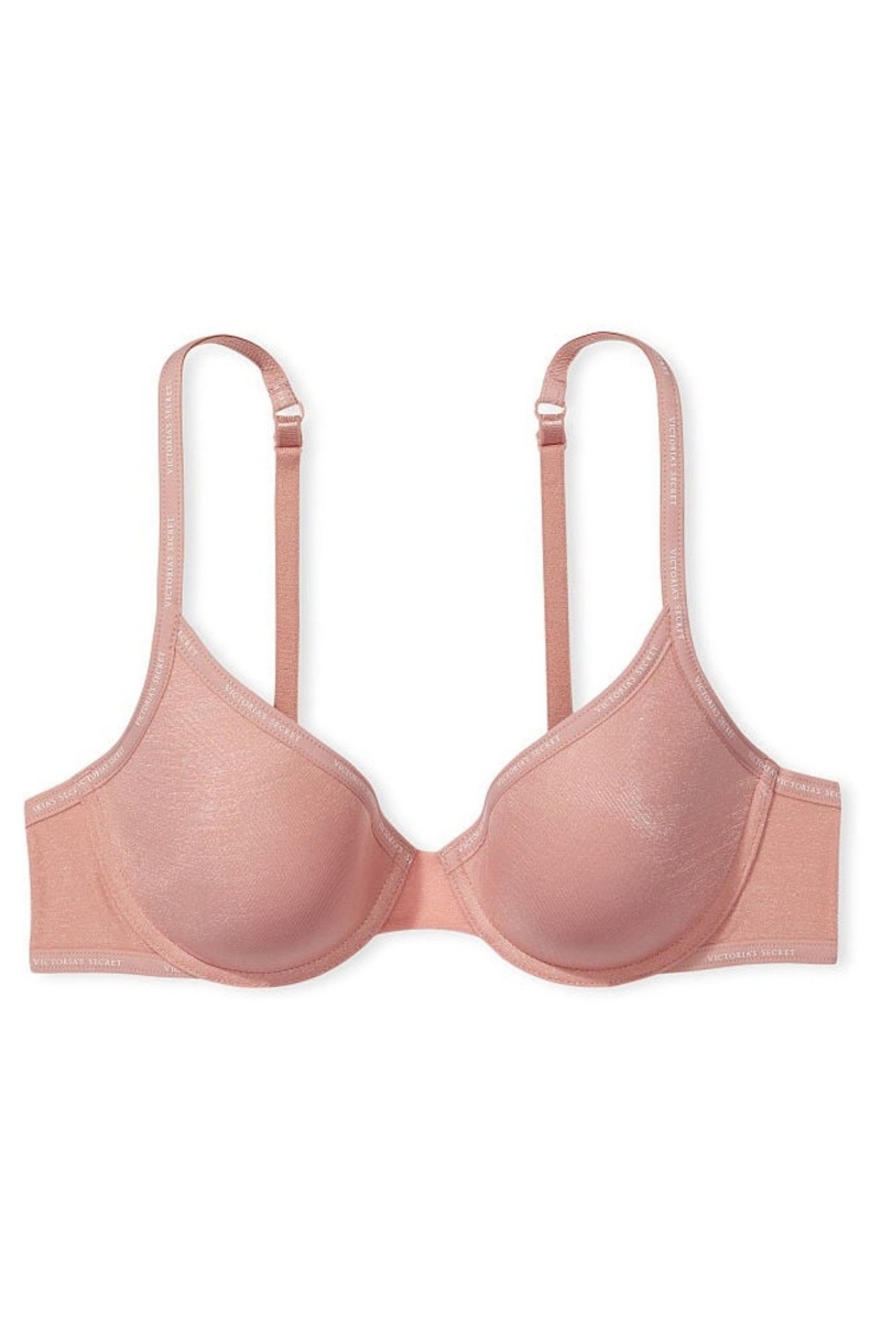 Victoria's Secret The T-Shirt Lightly Podsite Logo Remienkove Full Cup Bra Ruzove | SK-5347SHW