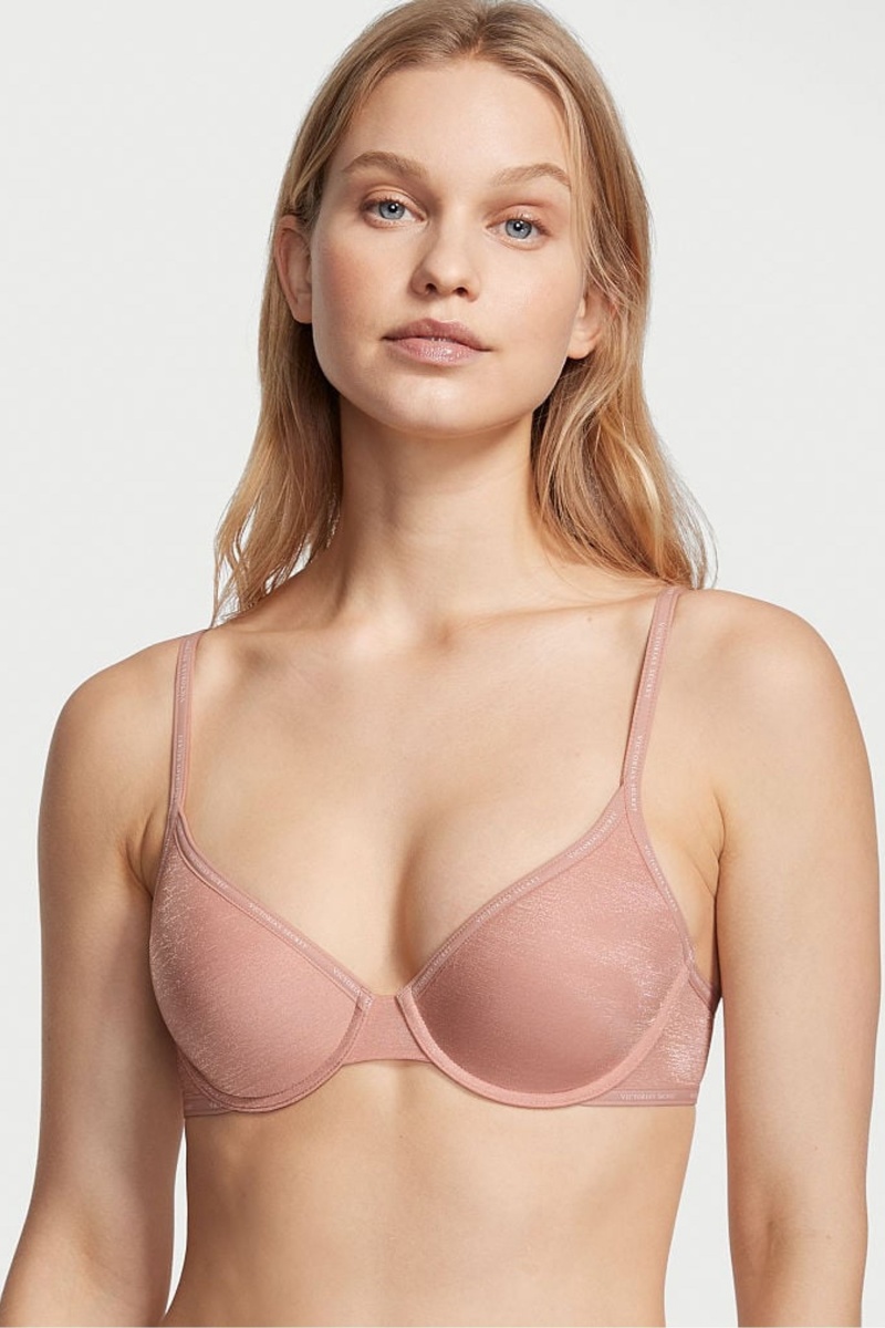 Victoria\'s Secret The T-Shirt Lightly Podsite Logo Remienkove Full Cup Bra Ruzove | SK-5347SHW