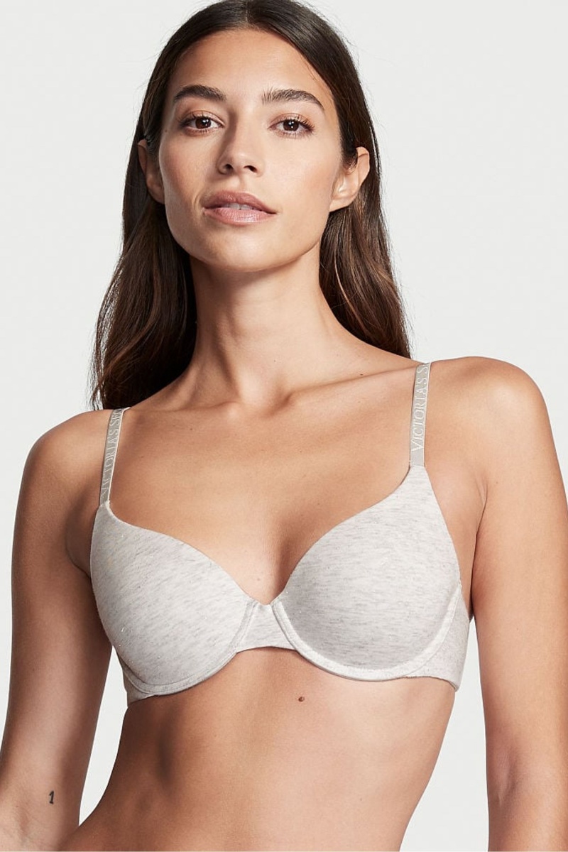 Victoria\'s Secret The T-Shirt Lightly Podsite Demi Logo Bra Modre | SK-6529ZDB