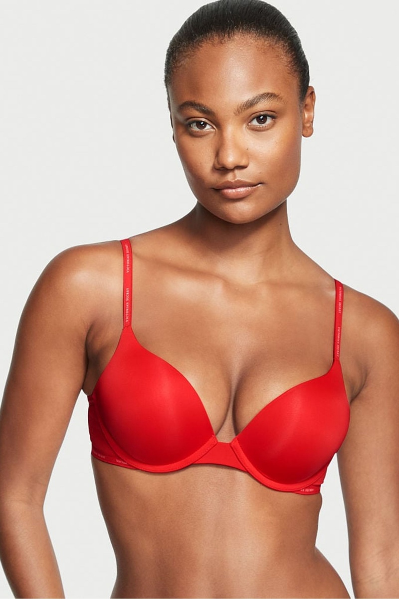 Victoria\'s Secret The T-Shirt Lightly Podsite Logo Remienkove Full Cup Bra Červené | SK-6715UYP