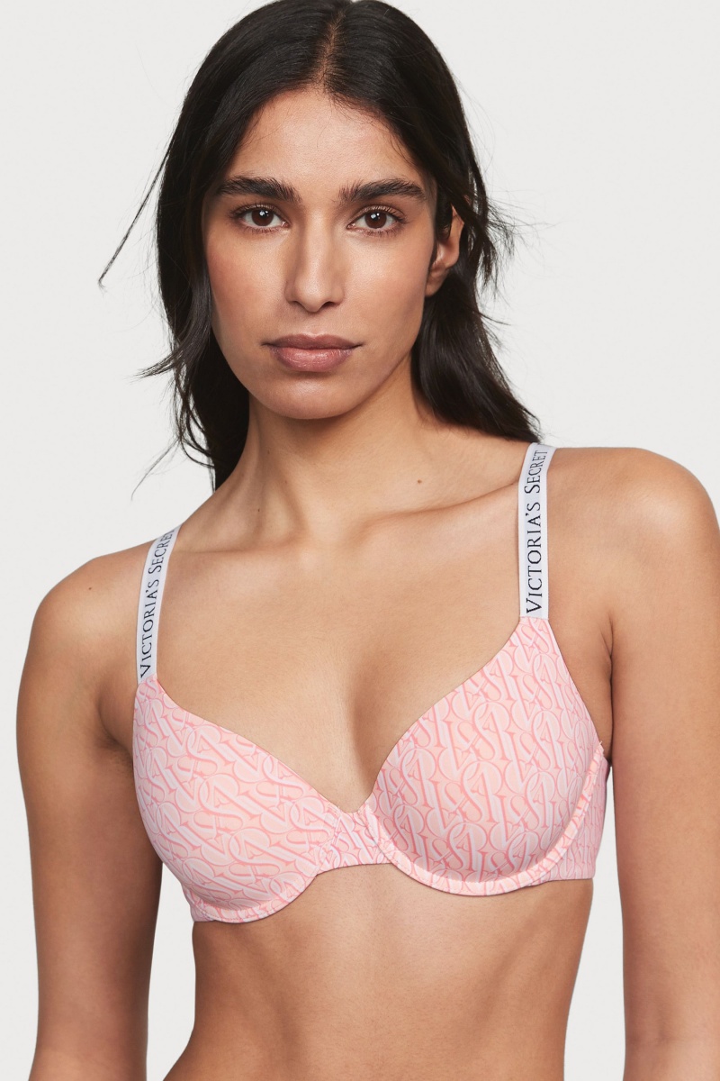 Victoria's Secret The T-Shirt Lightly Podsite Demi Logo Bra Ruzove | SK-8563UFA