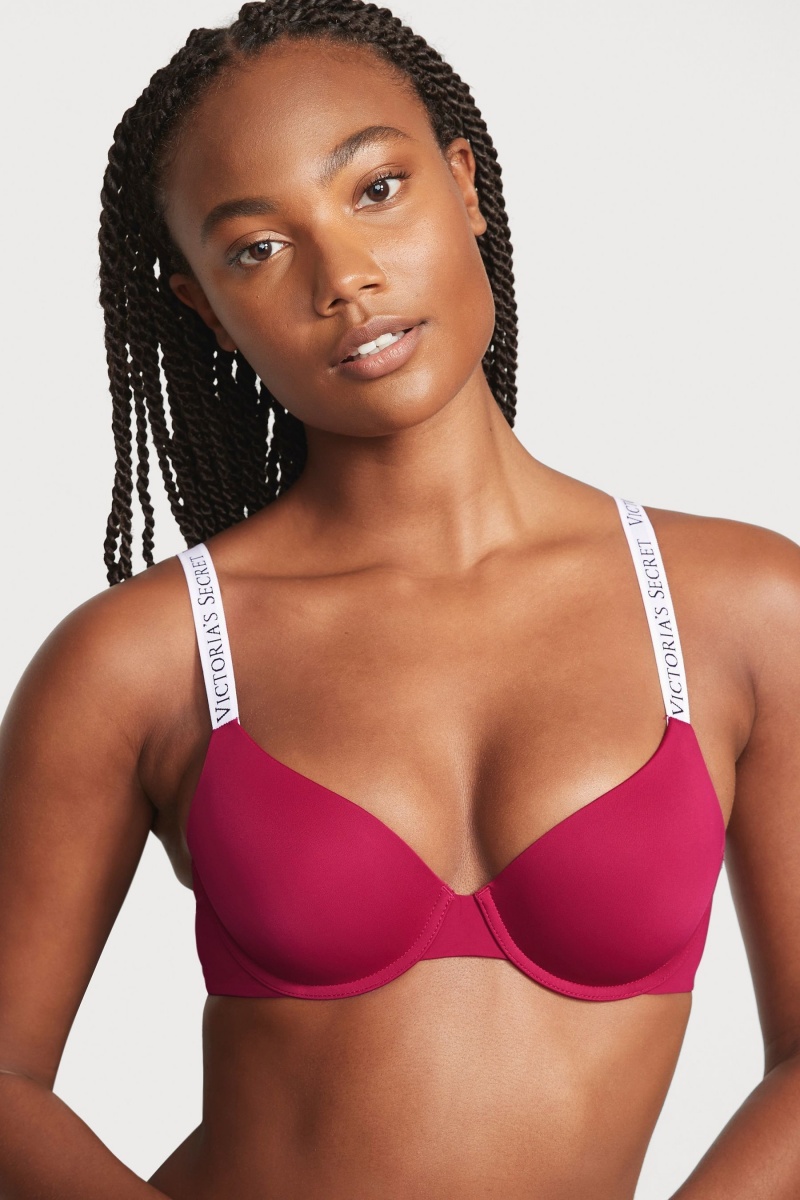 Victoria's Secret The T-Shirt Lightly Podsite Demi Logo Bra Červené | SK-8601DLA