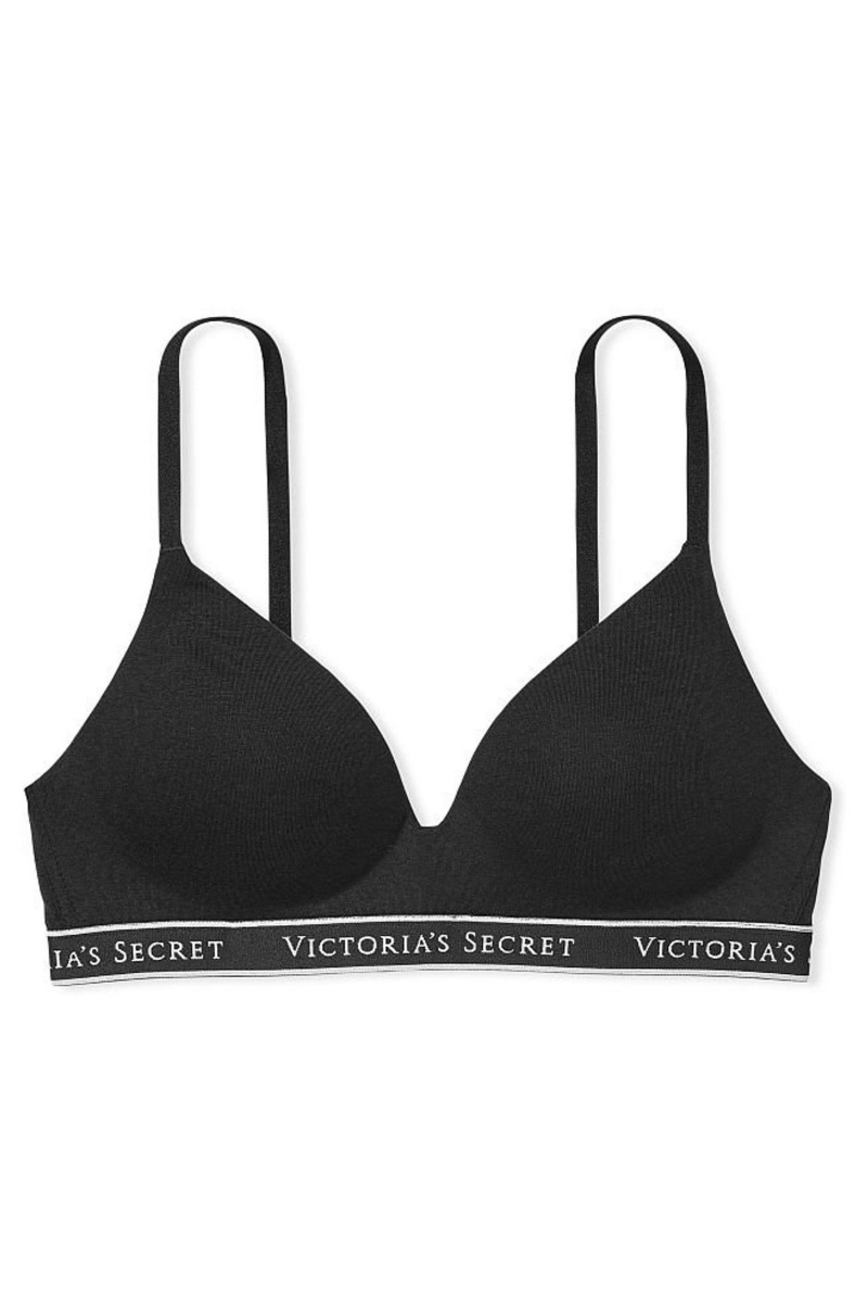 Victoria's Secret The T-Shirt Non Wired Logo T-Shirt Bra Čierne | SK-3159CUV