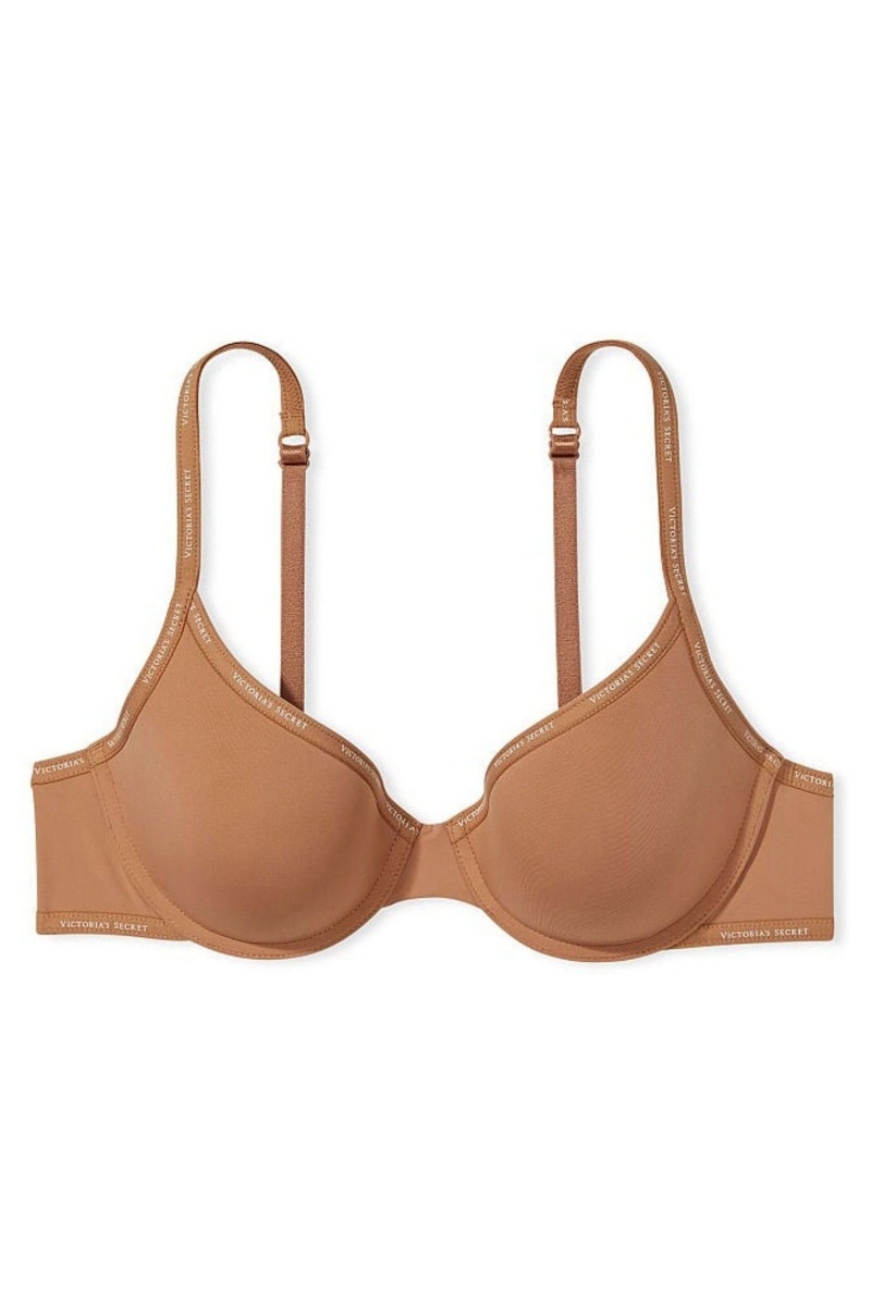 Victoria's Secret The T-Shirt Push Up Logo Remienkove Bra Honey Glow Nude | SK-6038OZK