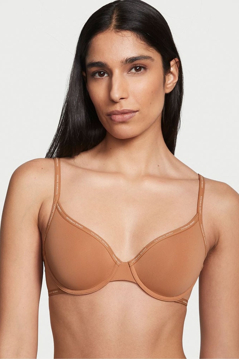 Victoria\'s Secret The T-Shirt Push Up Logo Remienkove Bra Honey Glow Nude | SK-6038OZK