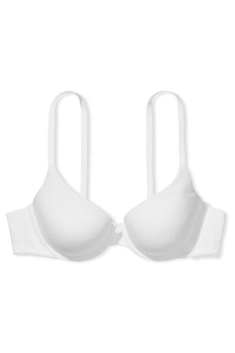 Victoria's Secret The T-Shirt Smooth Lightly Podsite T-Shirt Bra Biele | SK-0584OHQ