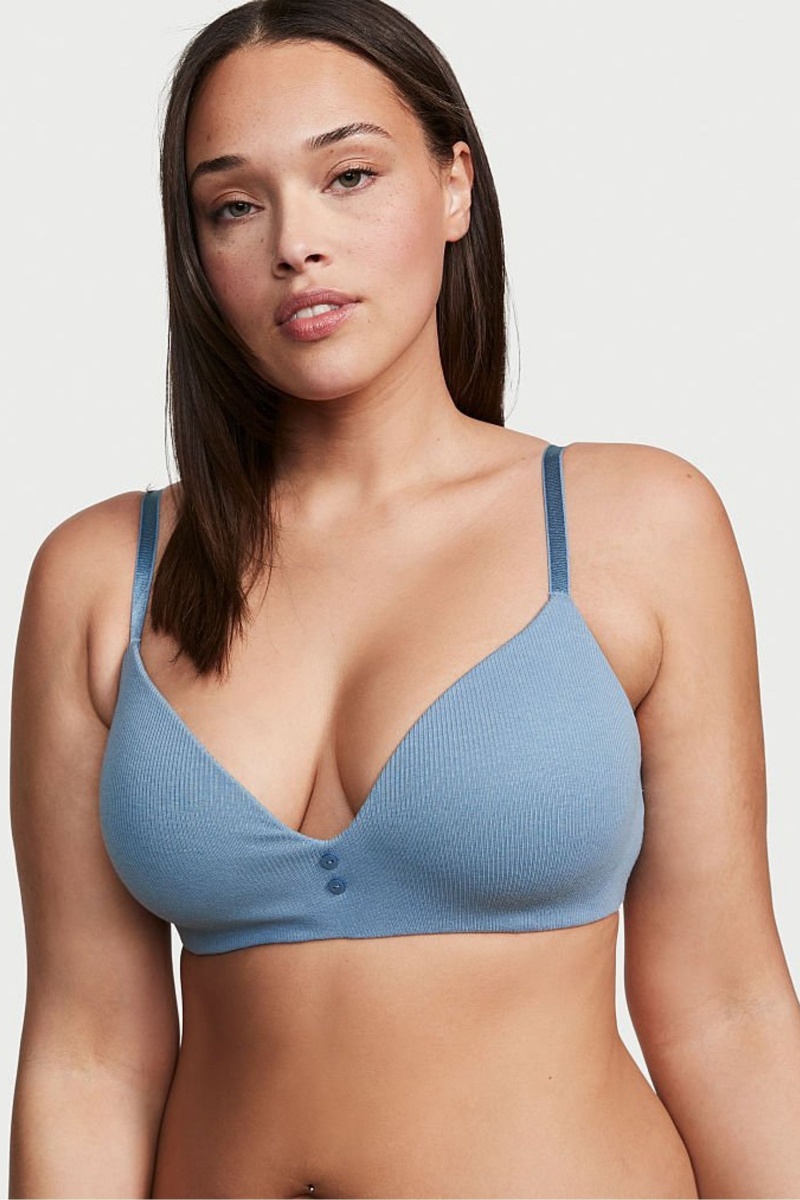 Victoria\'s Secret The T-Shirt Smooth Lightly Podsite Non Wired T-Shirt Bra Modre | SK-2053JMK