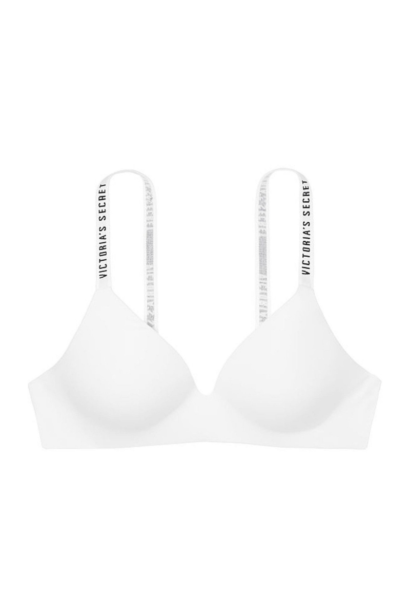 Victoria's Secret The T-Shirt Smooth Logo Remienkove Lightly Podsite Non Wired T-Shirt Bra Modre | SK-0261YPD