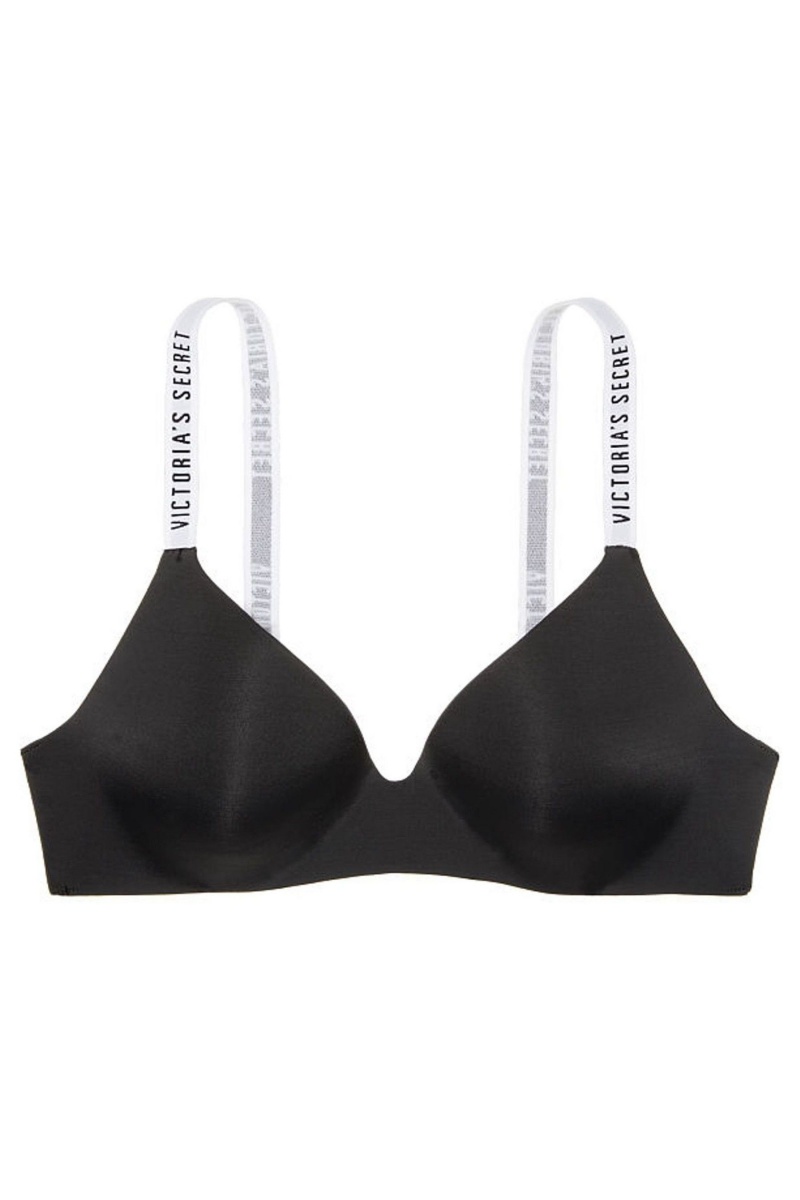 Victoria's Secret The T-Shirt Smooth Logo Remienkove Lightly Podsite Non Wired T-Shirt Bra Modre | SK-5842EMJ