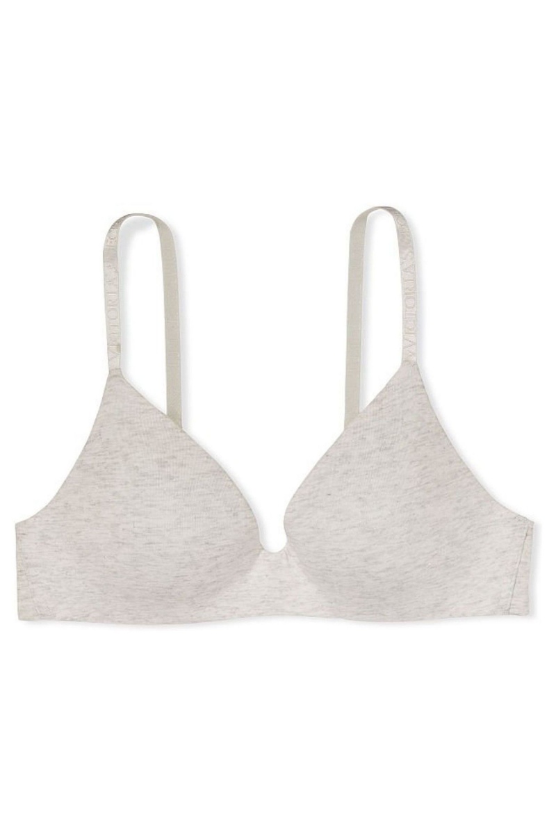 Victoria's Secret The T-Shirt Smooth Logo Remienkove Lightly Podsite Non Wired T-Shirt Bra Siva | SK-6975MNW