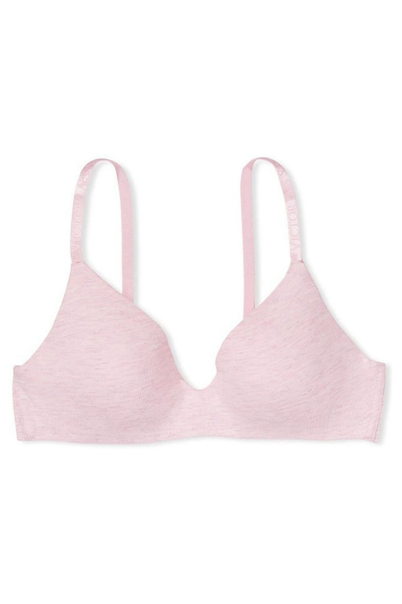 Victoria's Secret The T-Shirt Smooth Logo Remienkove Lightly Podsite Non Wired T-Shirt Bra Ruzove Ruzove | SK-8635WBP