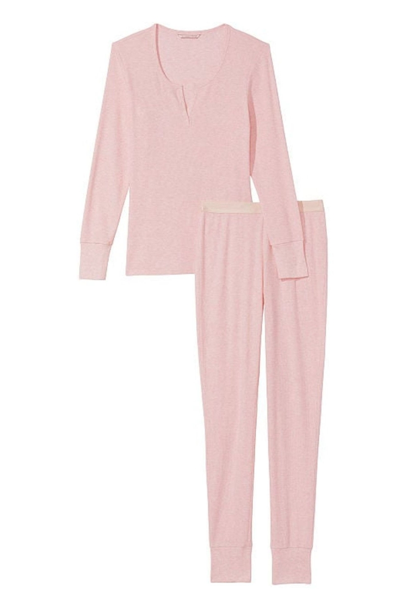 Victoria\'s Secret Thermal Long Sleeve Pyjamas Čierne Červené | SK-2847XKO