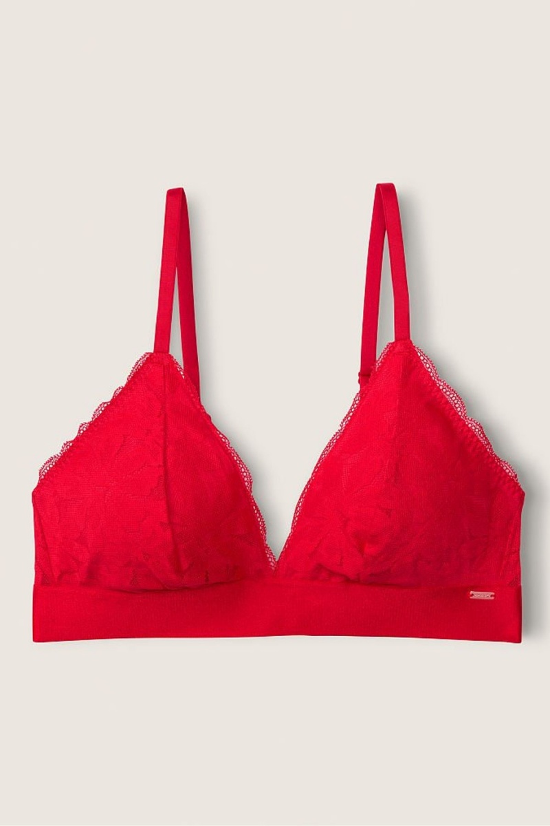 Victoria's Secret Unlined Cipkovane Triangle Bralette Červené | SK-0976BVZ