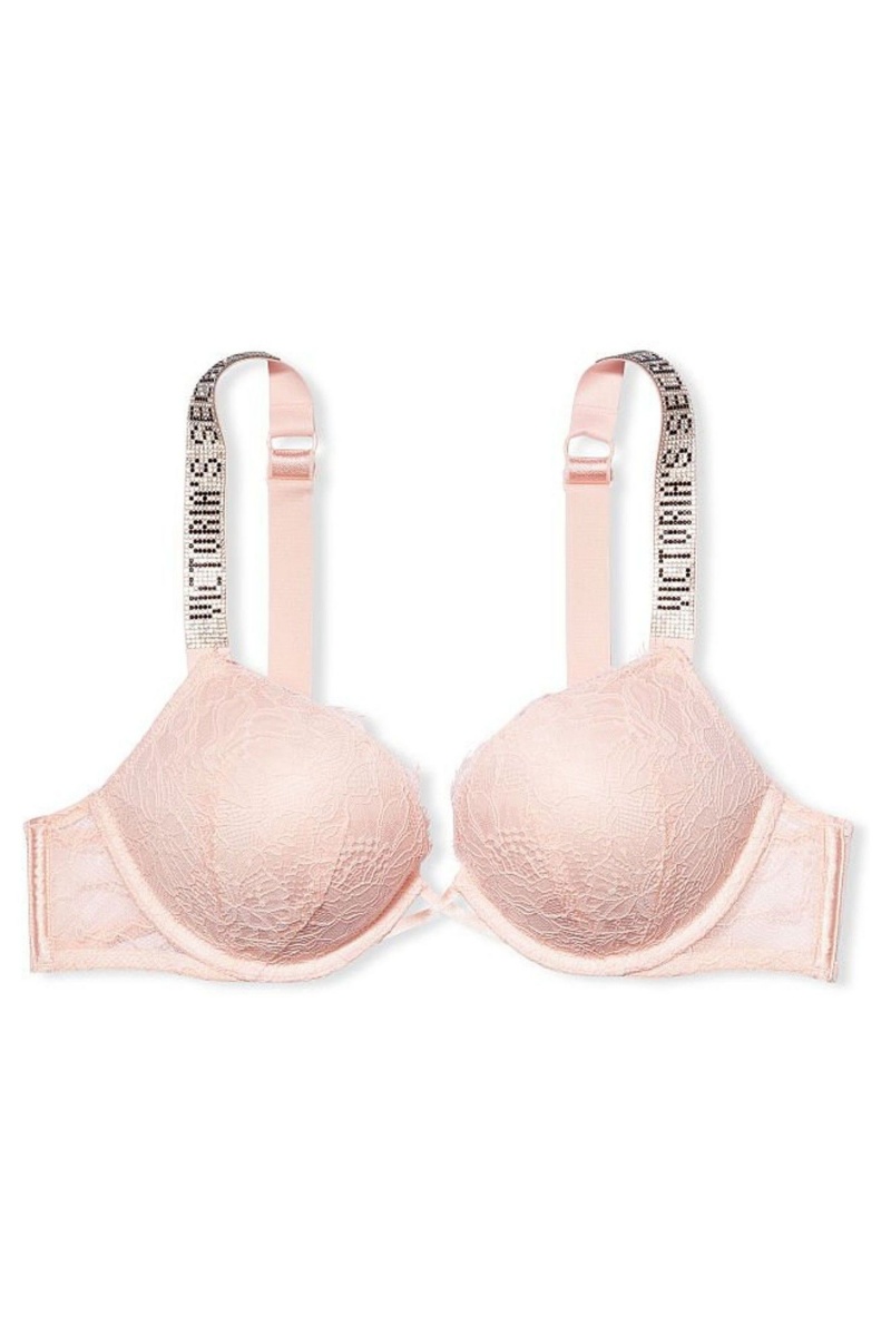 Victoria's Secret Very Sexy Bombshell Add 2 Cups Shine Remienkove Cipkovane Push Up Bra Ruzove | SK-8709FBU